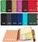 12 Packs Lined Spiral Notebook Kraft Paper Cover Notepad with Pen in Holder, Sticky Notes and Page Marker Colored Index Tabs, 4.5“X5.5” Steno Pocket Business Notebook (12 Colors 12 Packs)
